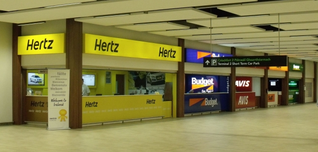 car hire desks at the airport